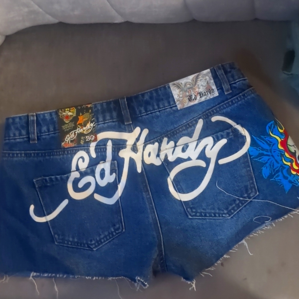 Ed Hardy Blue jean shorts size 30